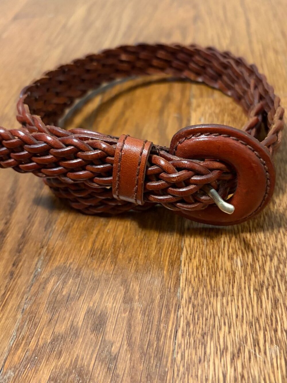 Soho Design brown woven genuine leather belt size small